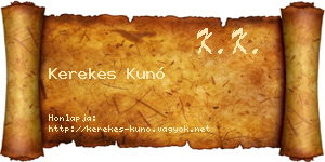 Kerekes Kunó névjegykártya